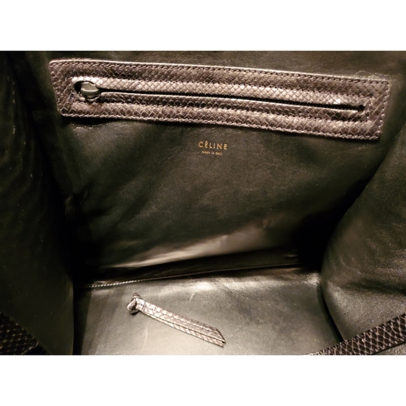 CELINE Medium Black Python Phantom Tote - Picture 10 of 12